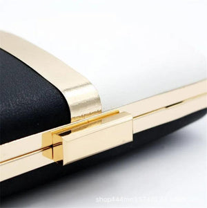 Leather Evening Clutch Wedding Purse Banquet Bag Chain Shoulder MN1541