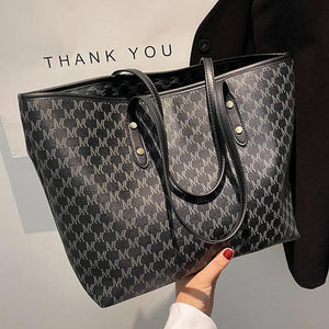 High-Quality Shoulder Bag with Large Capacity Print Handbag Texture Tote Bag