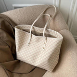High-Quality Shoulder Bag with Large Capacity Print Handbag Texture Tote Bag