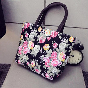 Floral Chinese-Style Women Handbag Canvas Tote Bag Shopping Purse