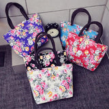 Floral Chinese-Style Women Handbag Canvas Tote Bag Shopping Purse