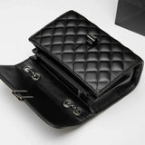 Leather Chain Crossbody Messenger Bag for Women