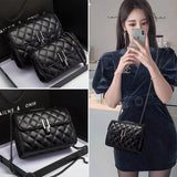 Leather Chain Crossbody Messenger Bag for Women