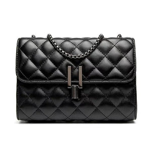 Leather Chain Crossbody Messenger Bag for Women