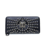 Rock Purse PU Leather Women Wallet Rivet Handbags Punk Female Long Purse