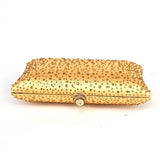 Golden Crystal Clutch Evening Bag - Wedding Bride Clutches Shine