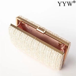 Woven Straw Clutch Bag for Women Wedding Party Handbag