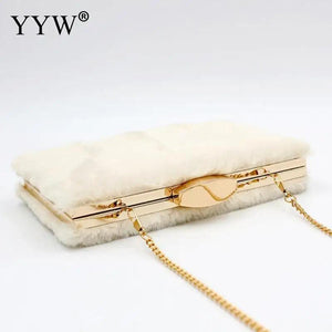 Women Plush Clutch Bag Pink Crossbody Shoulder Pouch Purse