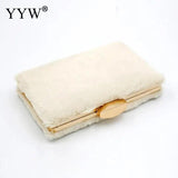 Women Plush Clutch Bag Pink Crossbody Shoulder Pouch Purse