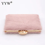 Women Plush Clutch Bag Pink Crossbody Shoulder Pouch Purse