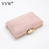 Women Plush Clutch Bag Pink Crossbody Shoulder Pouch Purse
