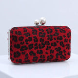 Leopard Print Evening Bag with Chain Drop for Wedding Banquet