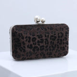 Leopard Print Evening Bag with Chain Drop for Wedding Banquet