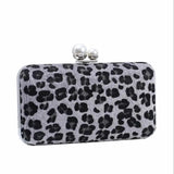 Leopard Print Evening Bag with Chain Drop for Wedding Banquet