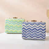 Straw Woven Wave Clutch Retro Wedding Dinner Bag