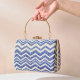 Straw Woven Wave Clutch Retro Wedding Dinner Bag