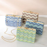Straw Woven Wave Clutch Retro Wedding Dinner Bag