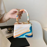 Vintage Mini Box Hand Bag Clutch Crossbody Purse