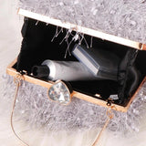 Women's Box Chain Shoulder Evening Bag Clutch Box Bag