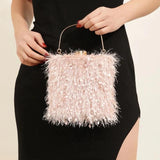 Women's Box Chain Shoulder Evening Bag Clutch Box Bag