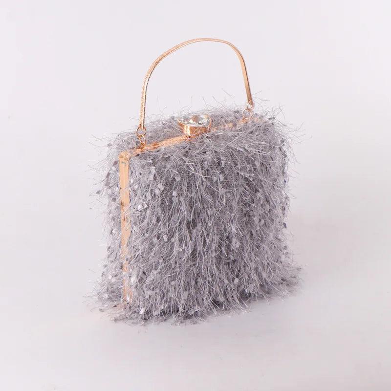 Women's Box Chain Shoulder Evening Bag Clutch Box Bag