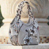 National Bohemian Prints Canvas Clutch Handbag