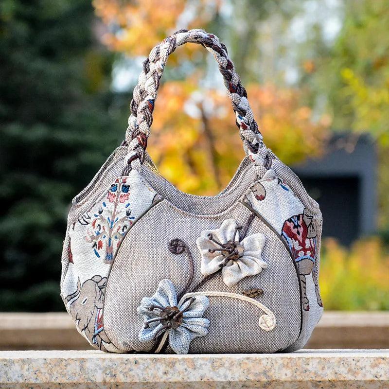 National Bohemian Prints Canvas Clutch Handbag