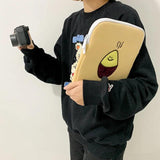 Korea Ins Baked Sweet Potato Embroidery IPad Flat Bag Laptop Bag