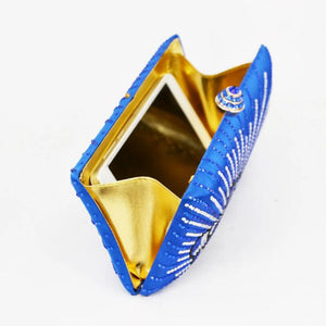 Emerald Rhinestones Crystal Clutch Evening Bag Wedding Party Purse