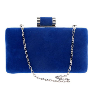 Suede Clutch Banquet Evening Wallet Box Bag