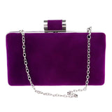 Suede Clutch Banquet Evening Wallet Box Bag