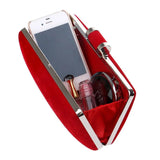 Suede Clutch Banquet Evening Wallet Box Bag