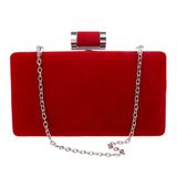 Suede Clutch Banquet Evening Wallet Box Bag