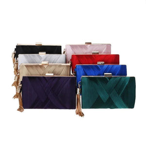 Tassel Shoulder Crossbody Bag Faux Silk Dinner Bag For Women