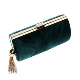 Tassel Shoulder Crossbody Bag Faux Silk Dinner Bag For Women