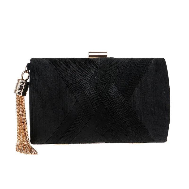 Tassel Shoulder Crossbody Bag Faux Silk Dinner Bag For Women