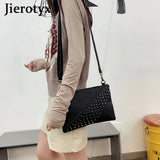 Skull Embossed Shoulder Bag Envelop Clutch Bag