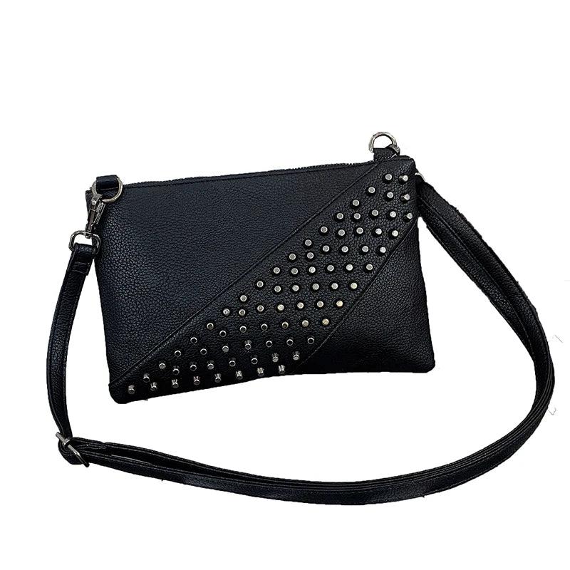 Skull Embossed Shoulder Bag Envelop Clutch Bag