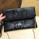 Snake Pattern Clutch Bag European Style Party Shoulder Bag