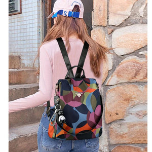 Anti Theft Women Backpack Durable Oxford Style Cloth School Backpack