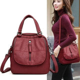Women Waterproof Leather Backpack Purse Lightweight Shoulder Bag
