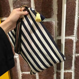 Striped Envelope Evening Clutch Canvas Purse Bolsa Feminina Handbag