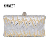 Silver Crystal Evening Clutch Bag Wedding Party Bag Mini Handbags
