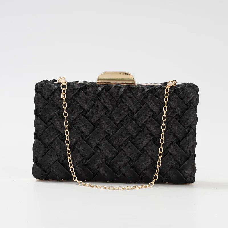 Women Clutches Bag Wedding Party Woven Evening Handbag