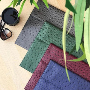 Alirattan Macbook Notebook Clutch Bag Women Ostrich Pattern