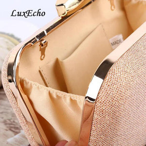 LuxEcho Rhinestone Chain Bride Wedding Purse Evening Clutch