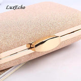 LuxEcho Rhinestone Chain Bride Wedding Purse Evening Clutch