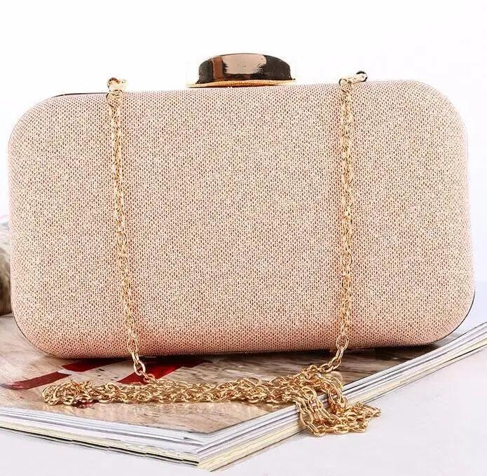 LuxEcho Rhinestone Chain Bride Wedding Purse Evening Clutch
