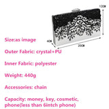 PU Women Diamonds Evening Clutches Embroidery Handbags