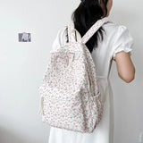 Floral Backpack Women Nylon Rucksack Student School Bag Travel Girls Laptop